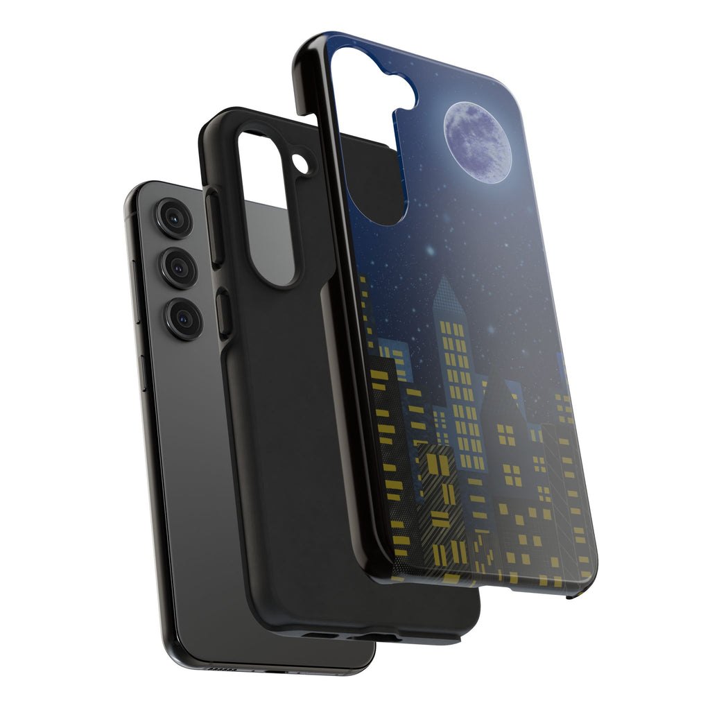Moonlit City Phone Case — Starry Blue Night Skyline