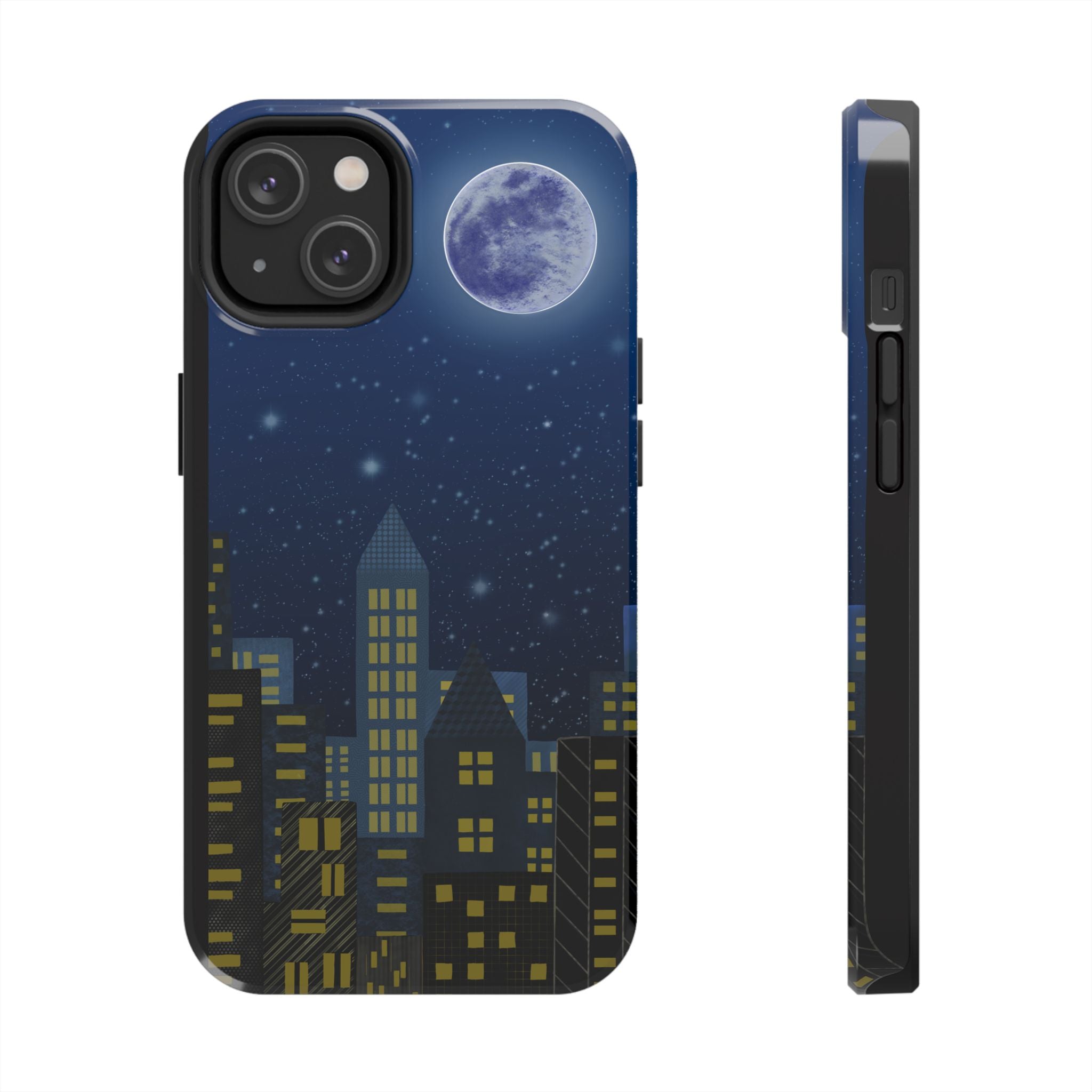 Moonlit City Phone Case — Starry Blue Night Skyline