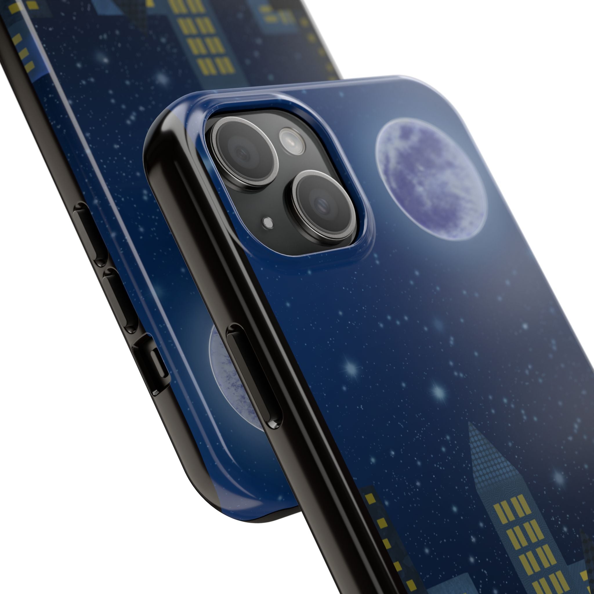 Moonlit City Phone Case — Starry Blue Night Skyline