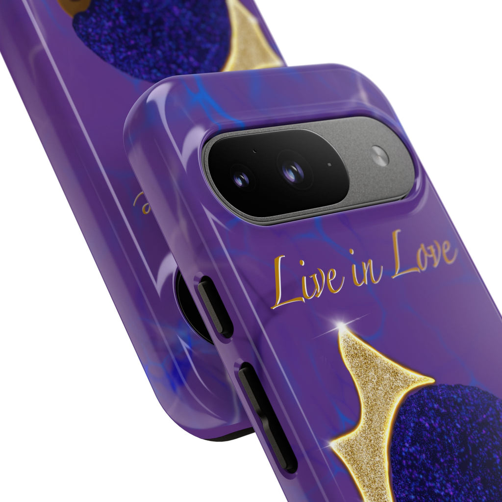 Live In Love Crowned Galaxy Afro Sticker — Black Queen with Gold Crown