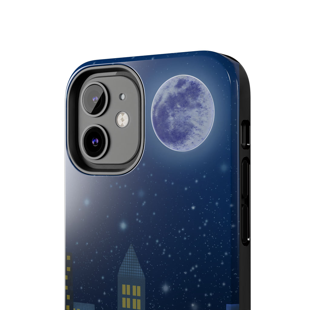 Moonlit City Phone Case — Starry Blue Night Skyline