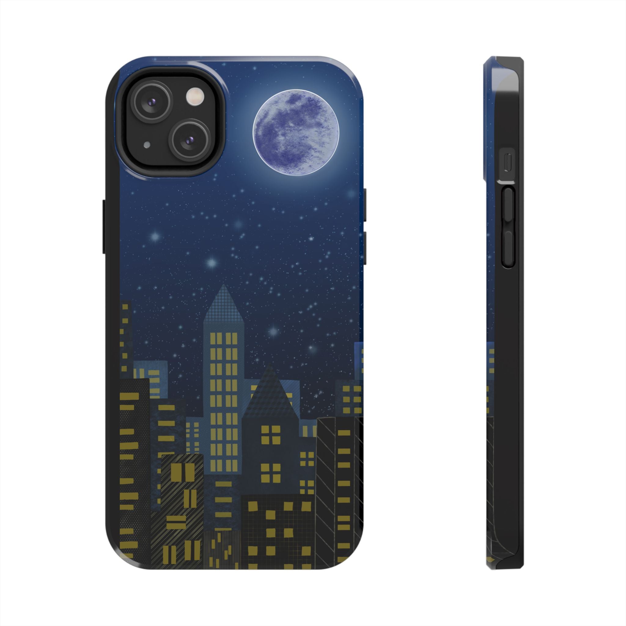 Moonlit City Phone Case — Starry Blue Night Skyline