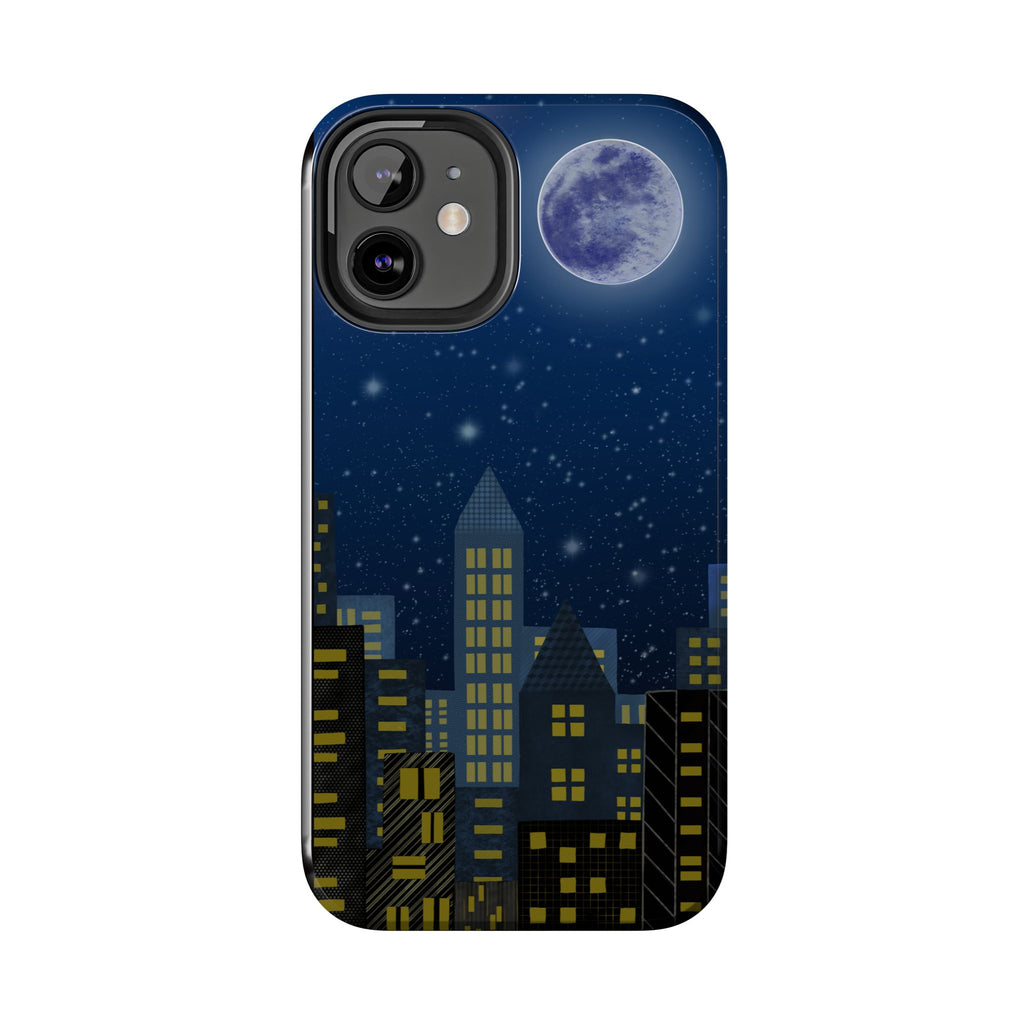 Moonlit City Phone Case — Starry Blue Night Skyline