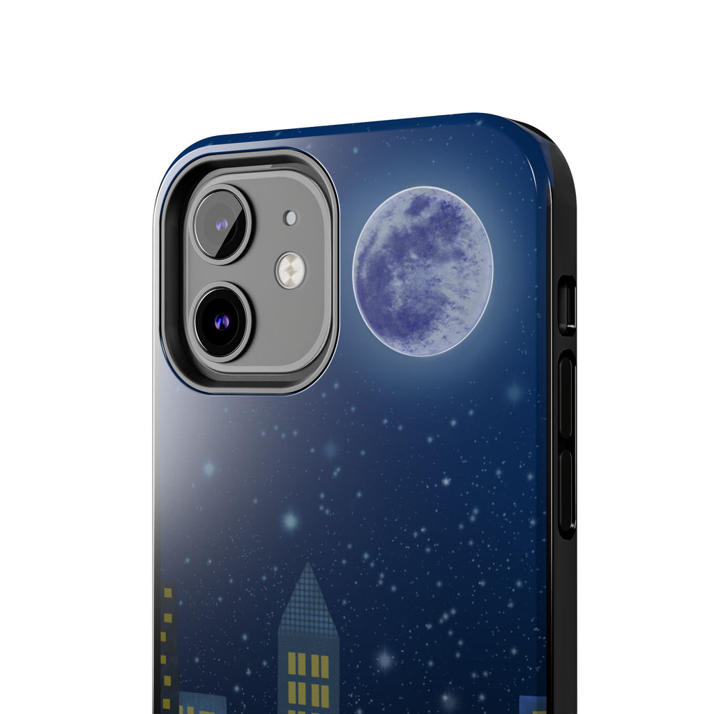 Moonlit City Phone Case — Starry Blue Night Skyline