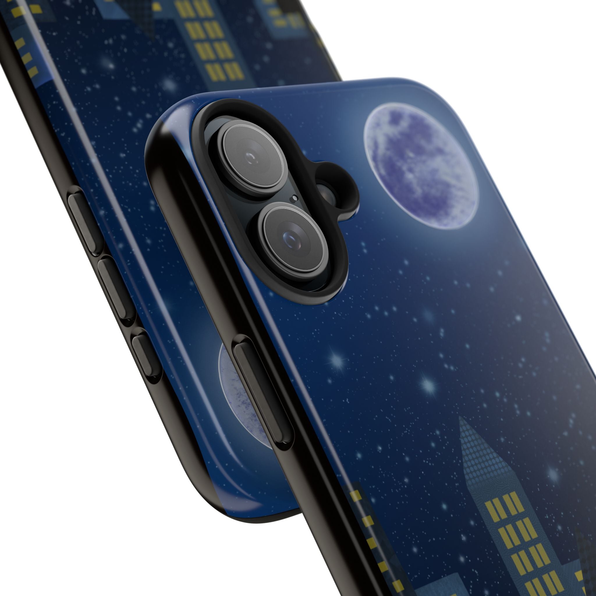 Moonlit City Phone Case — Starry Blue Night Skyline