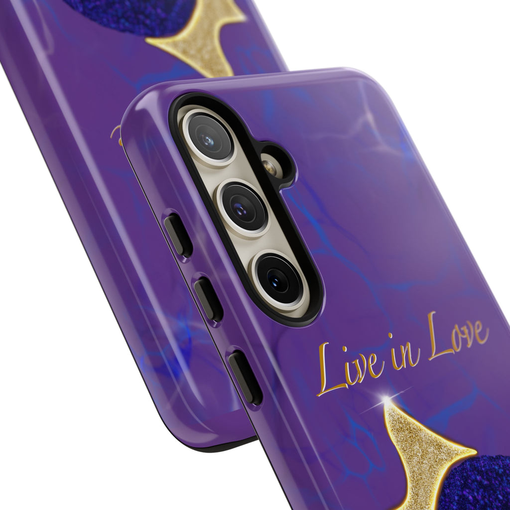 Live In Love Crowned Galaxy Afro Sticker — Black Queen with Gold Crown