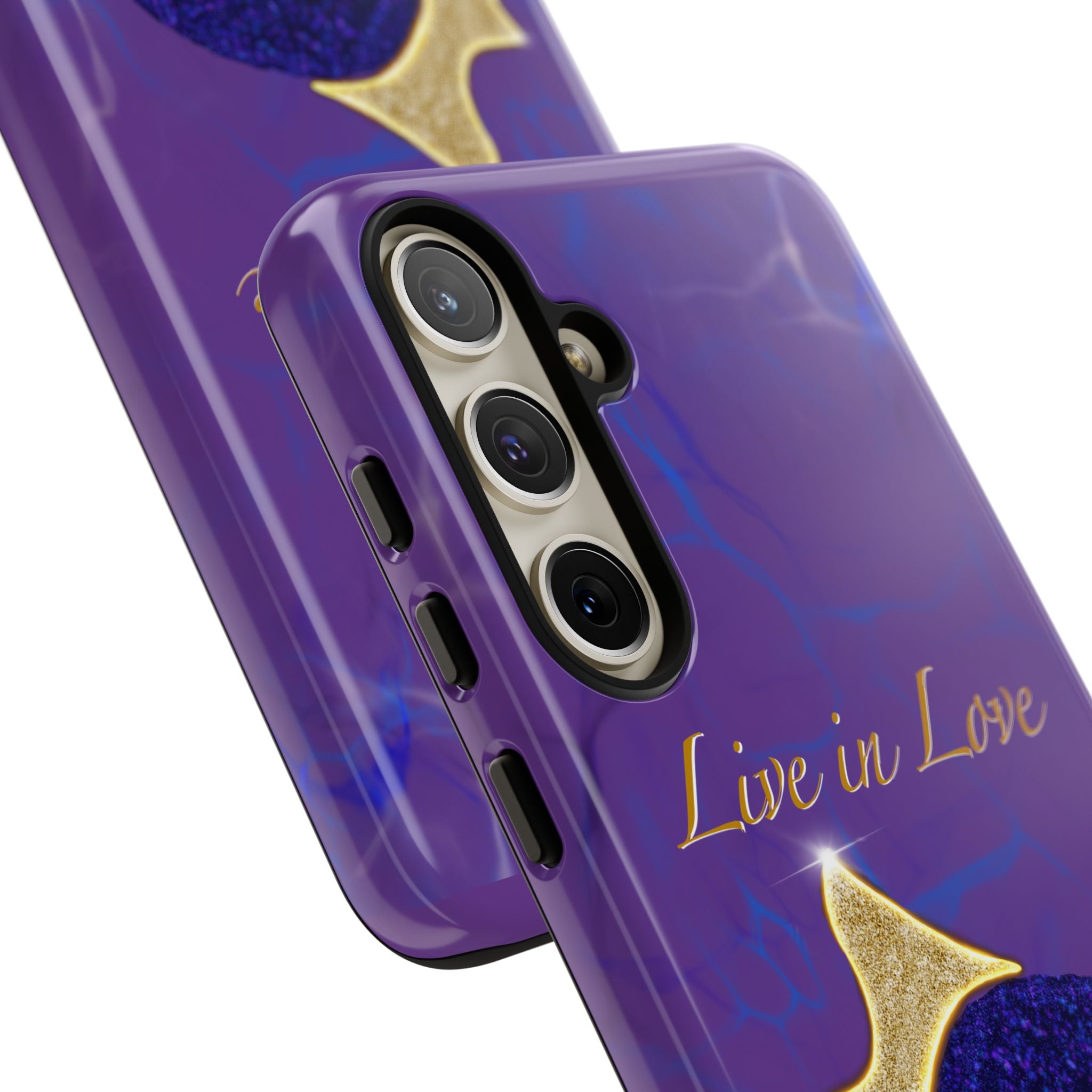 Live In Love Crowned Galaxy Afro Sticker — Black Queen with Gold Crown