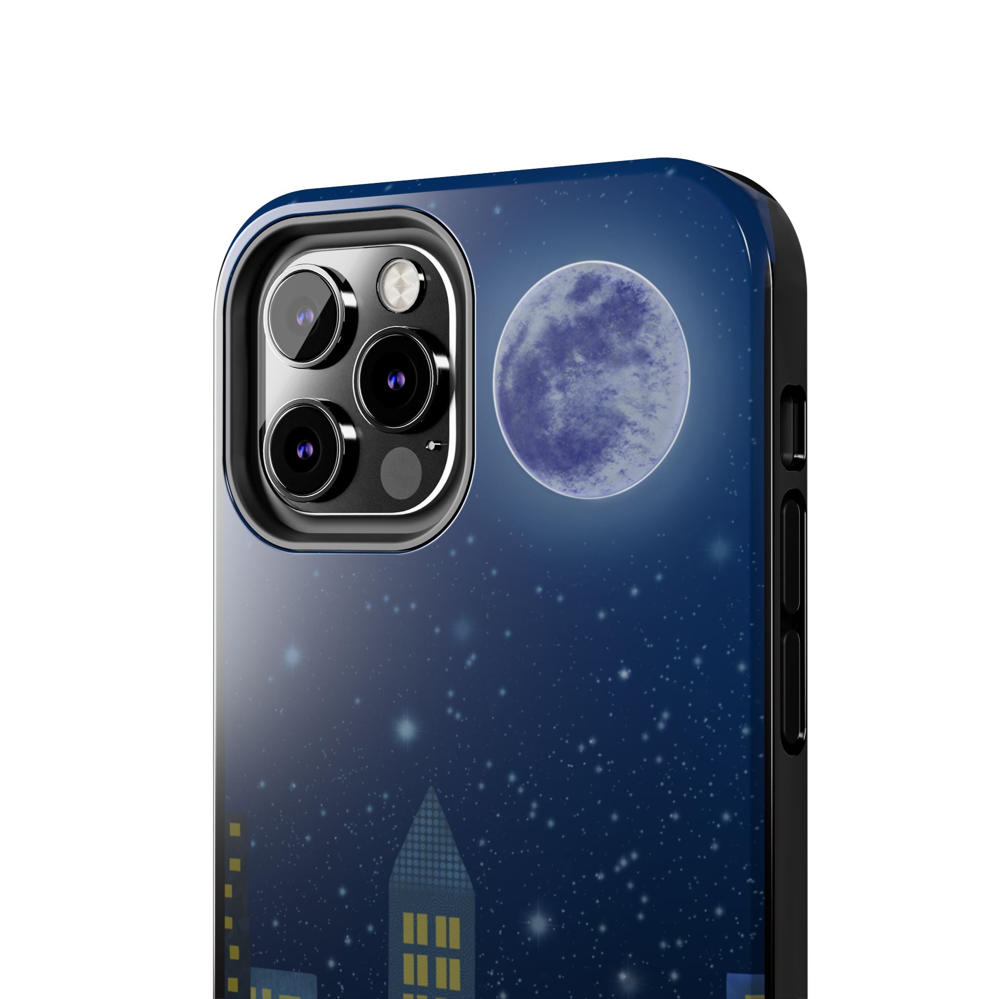 Moonlit City Phone Case — Starry Blue Night Skyline