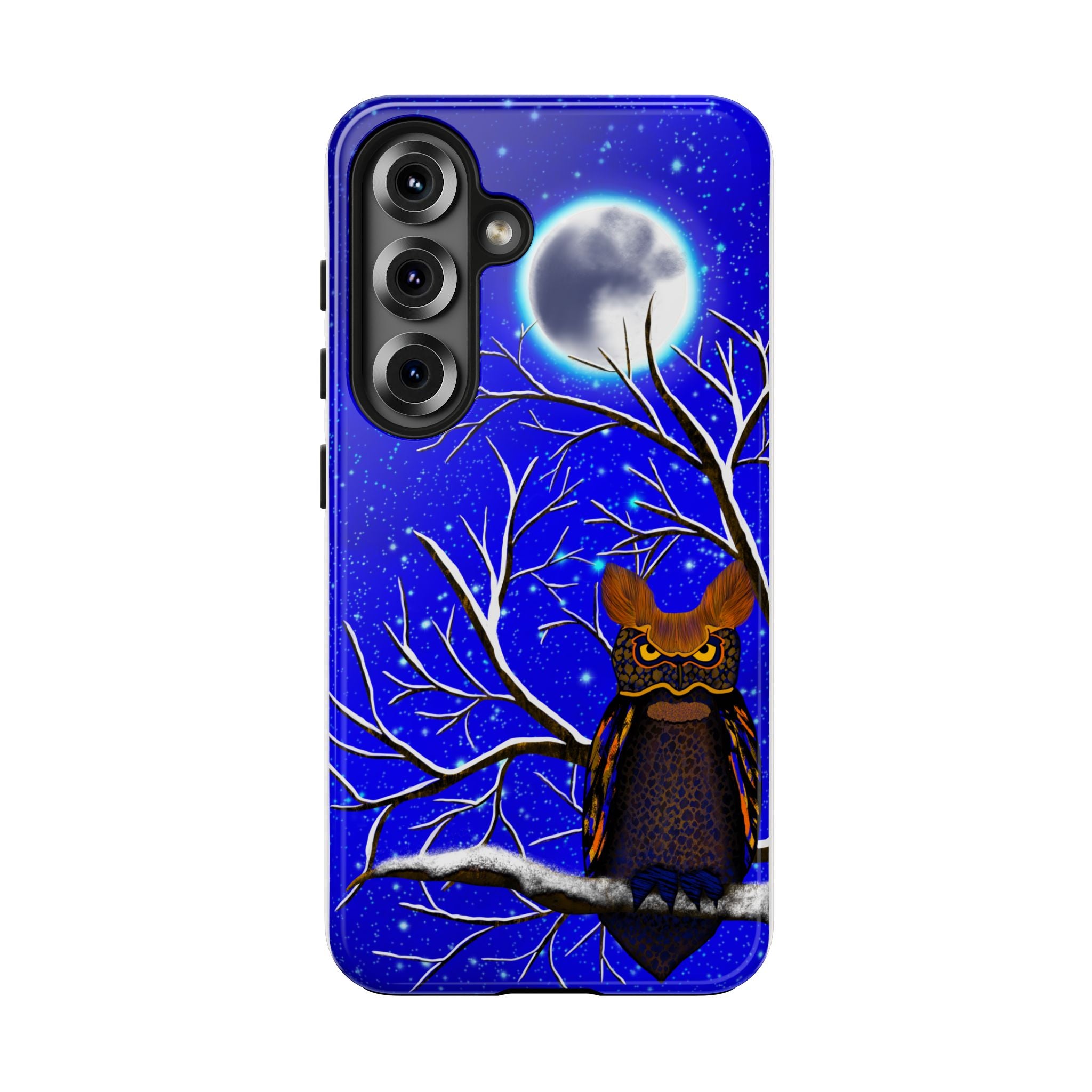 Moonlit Owl Tough Phone Case — Night Sky Owl Design