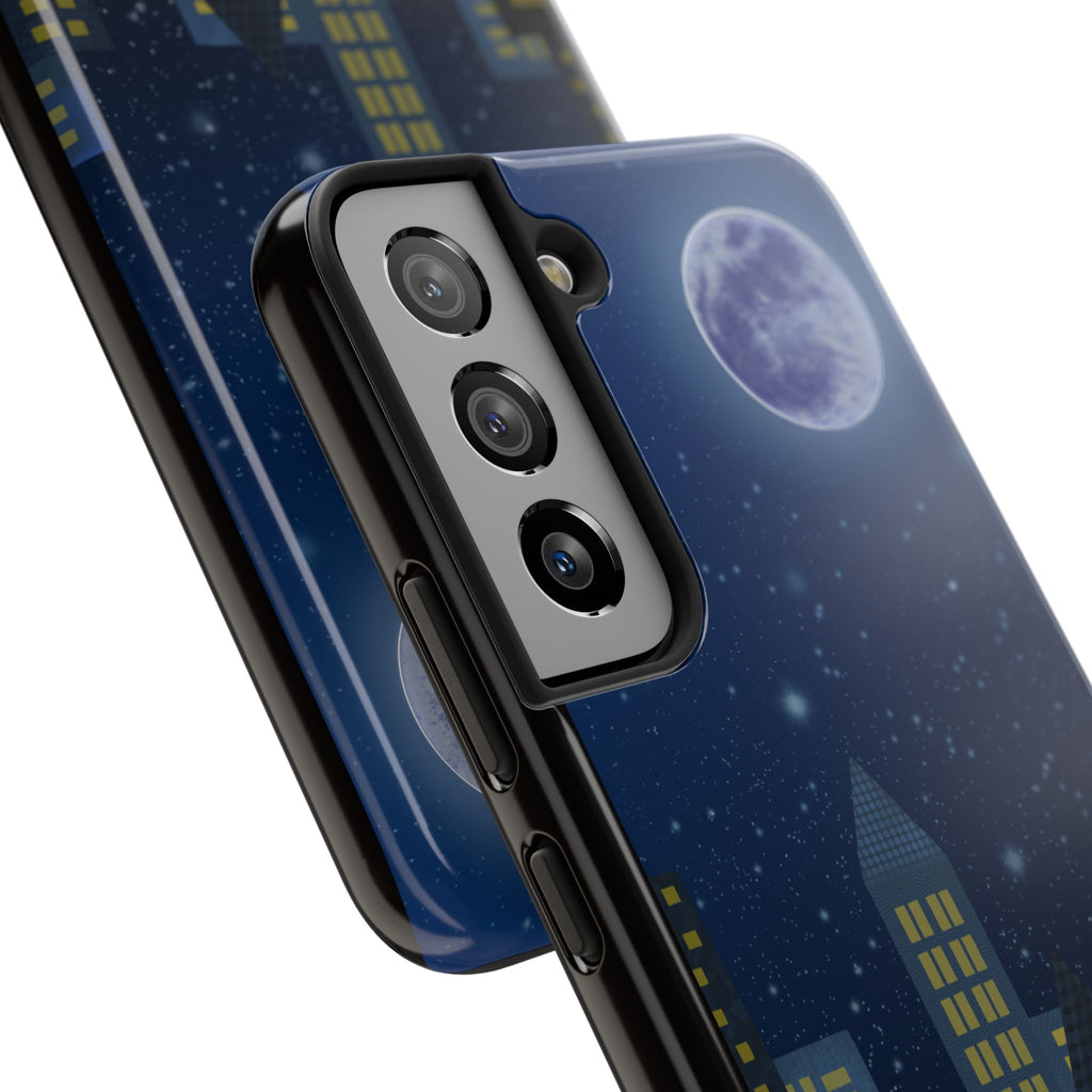 Moonlit City Phone Case — Starry Blue Night Skyline