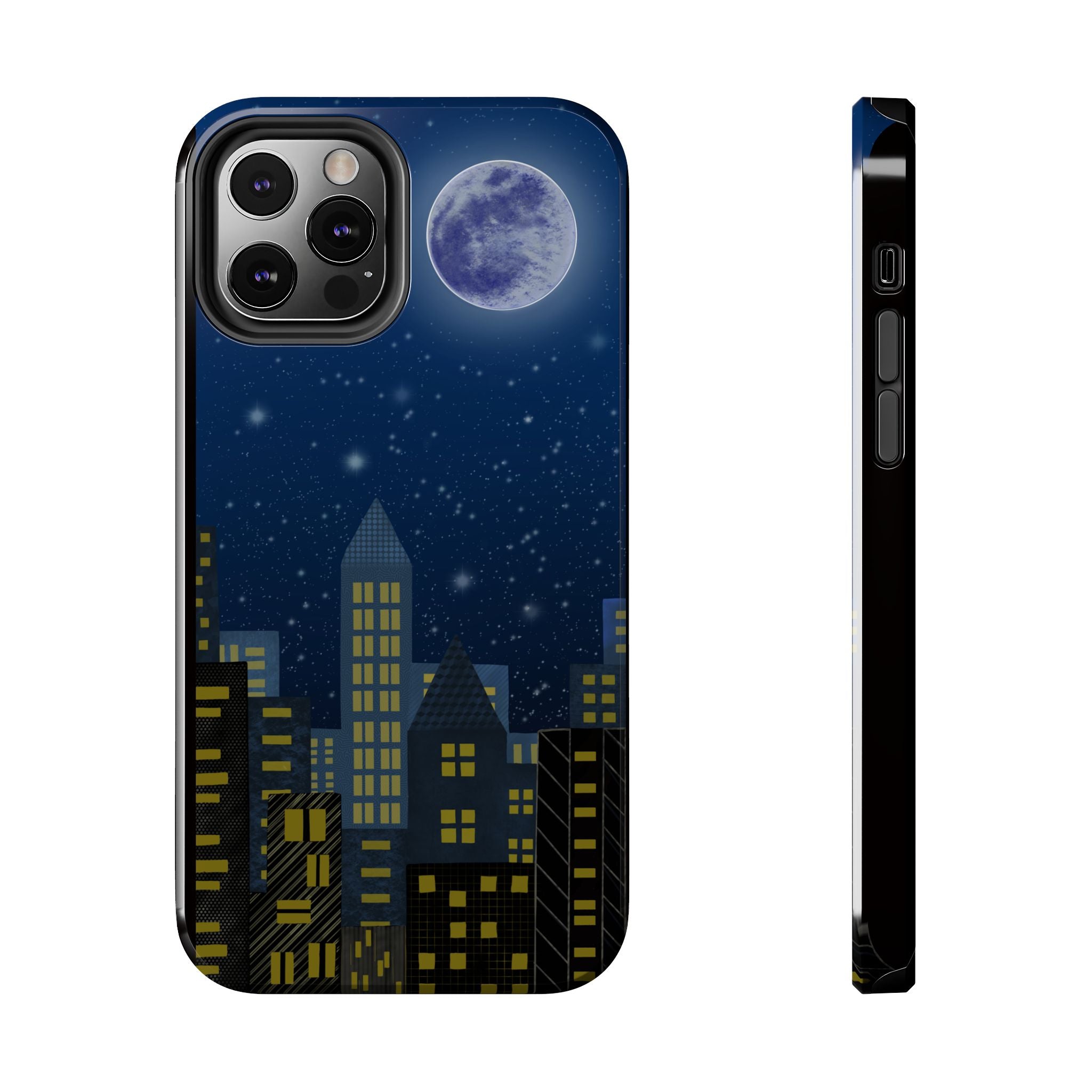 Moonlit City Phone Case — Starry Blue Night Skyline