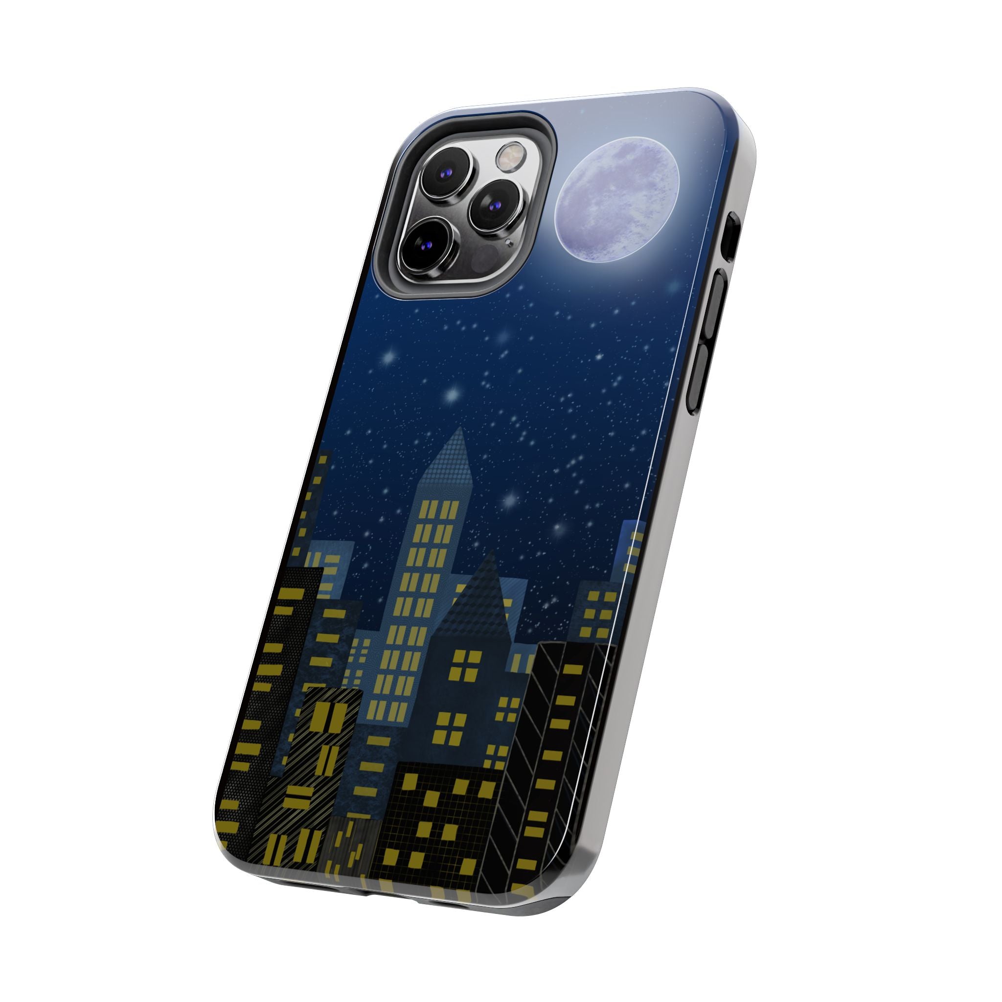 Moonlit City Phone Case — Starry Blue Night Skyline