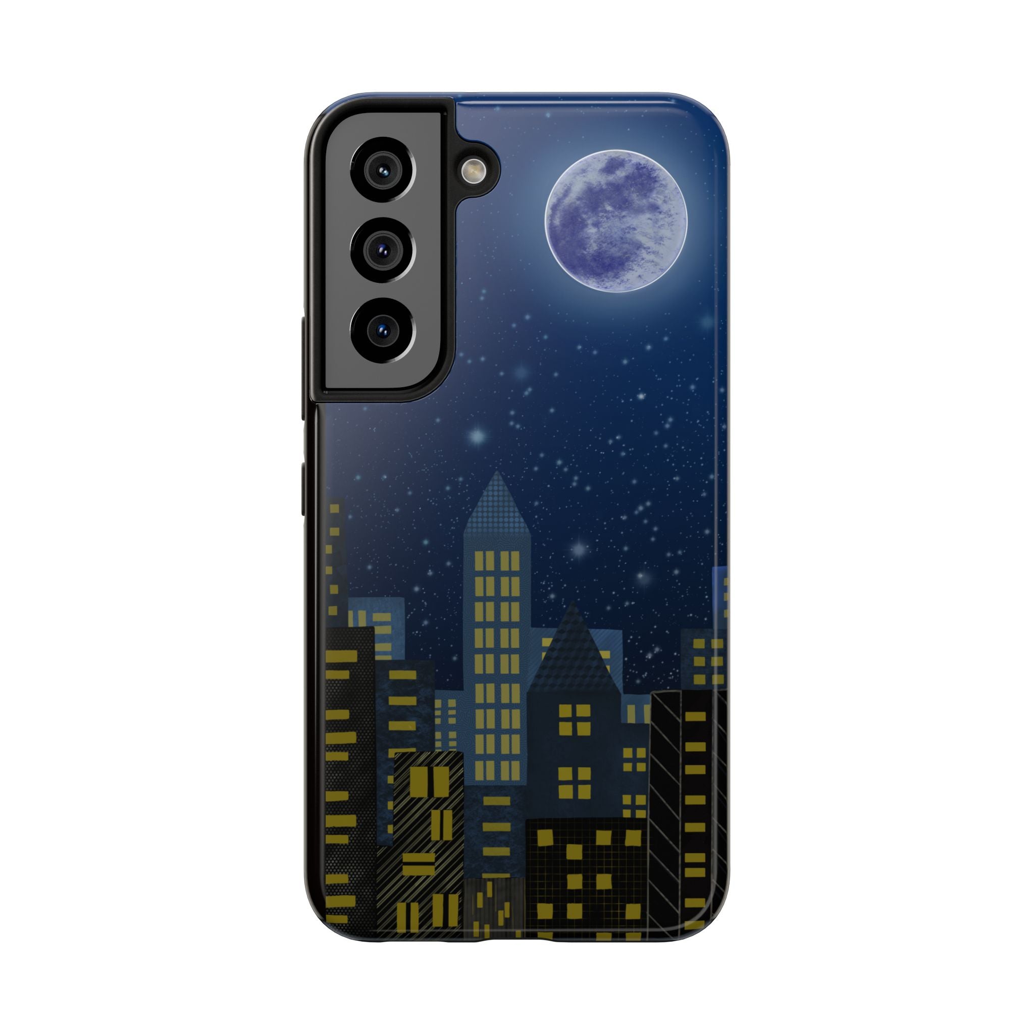 Moonlit City Phone Case — Starry Blue Night Skyline