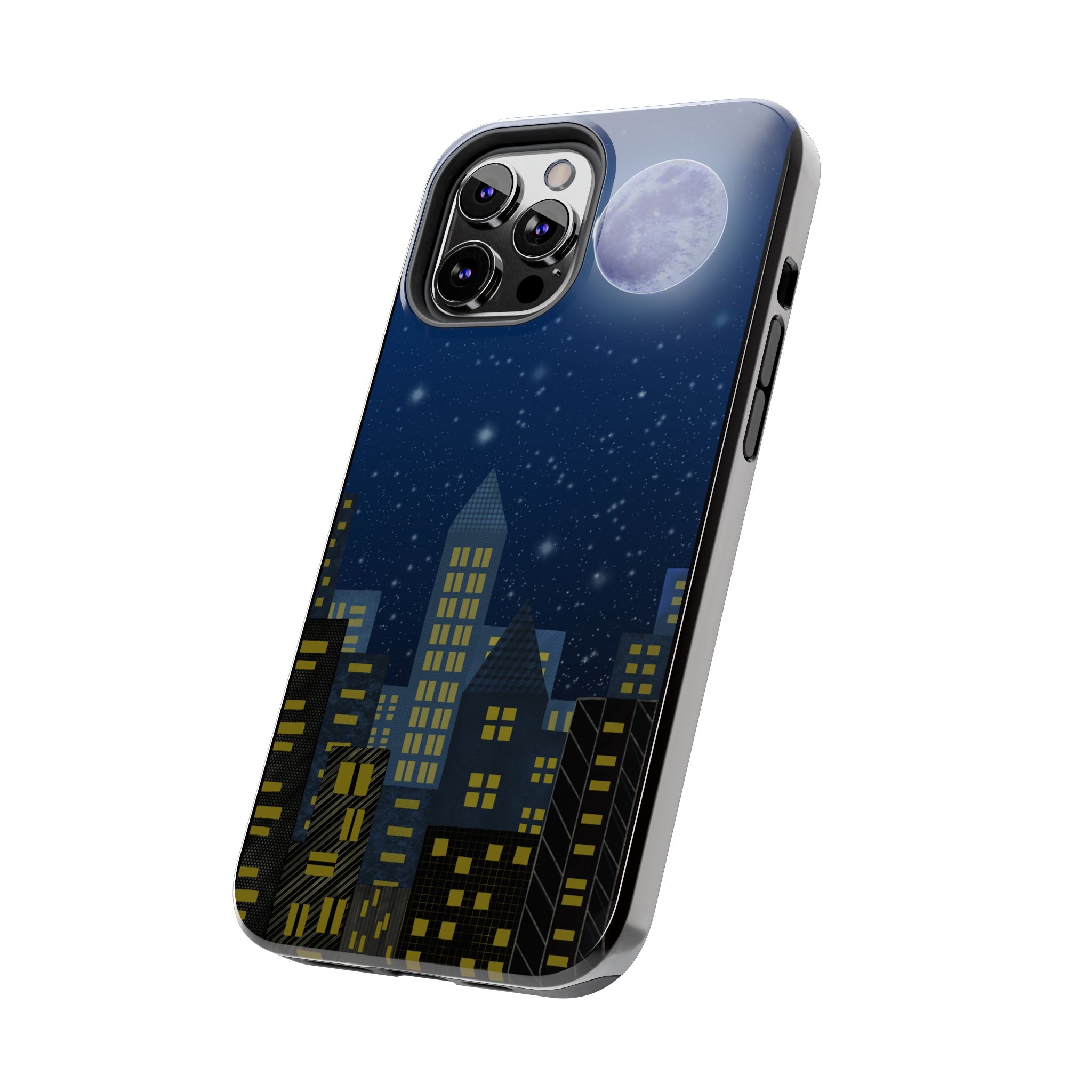 Moonlit City Phone Case — Starry Blue Night Skyline