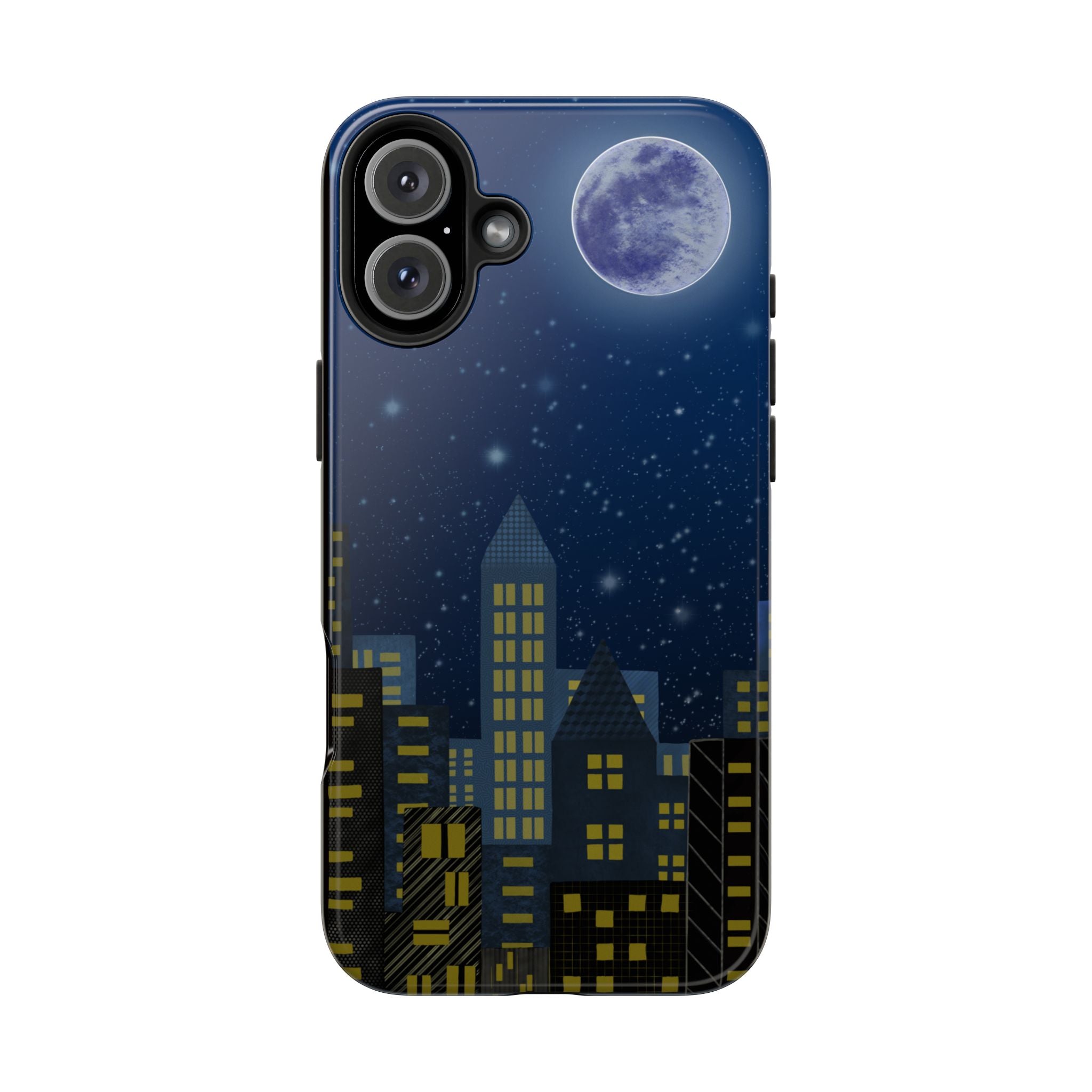 Moonlit City Phone Case — Starry Blue Night Skyline