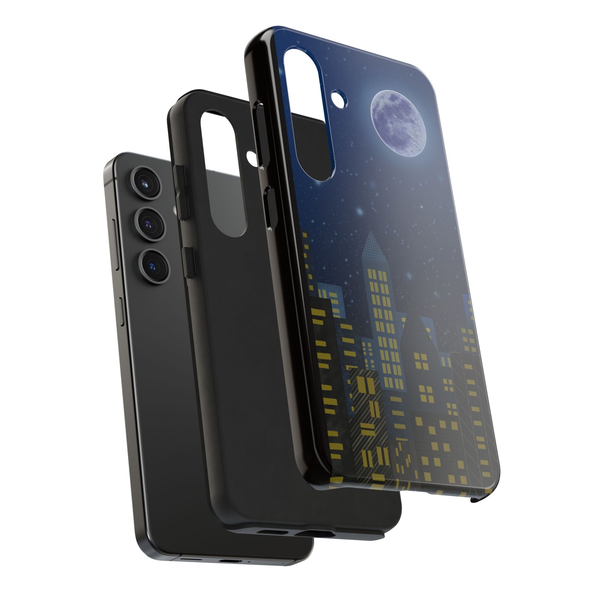 Moonlit City Phone Case — Starry Blue Night Skyline