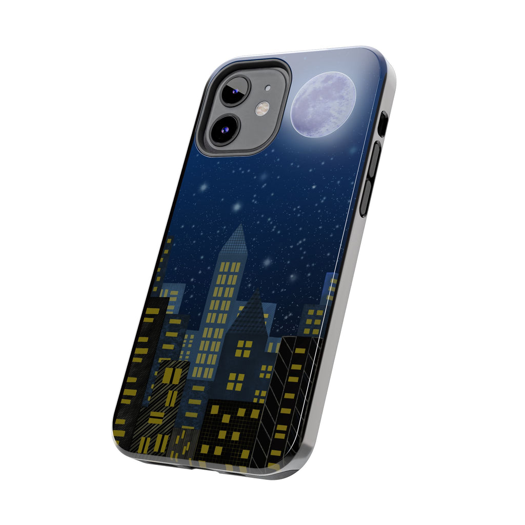 Moonlit City Phone Case — Starry Blue Night Skyline