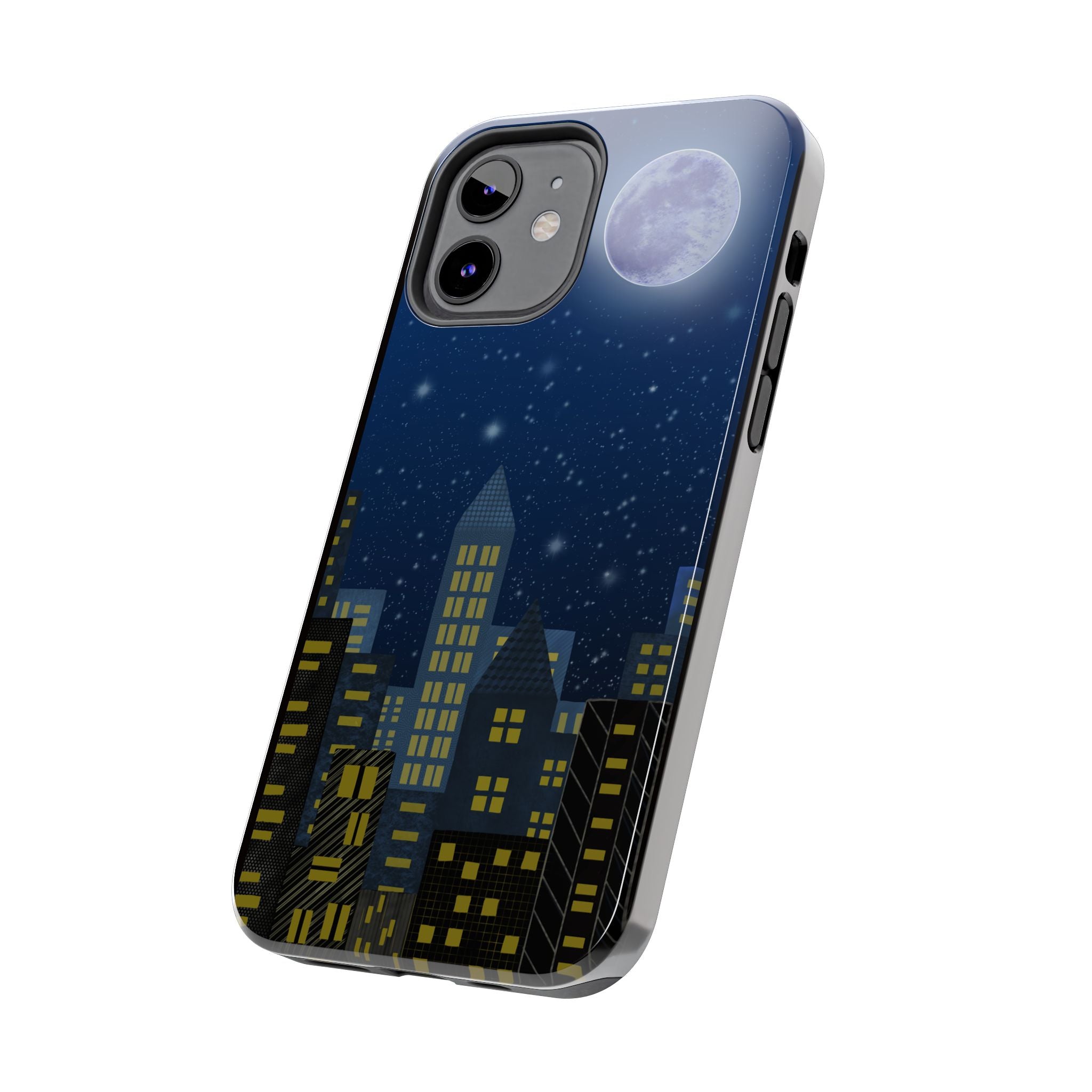 Moonlit City Phone Case — Starry Blue Night Skyline