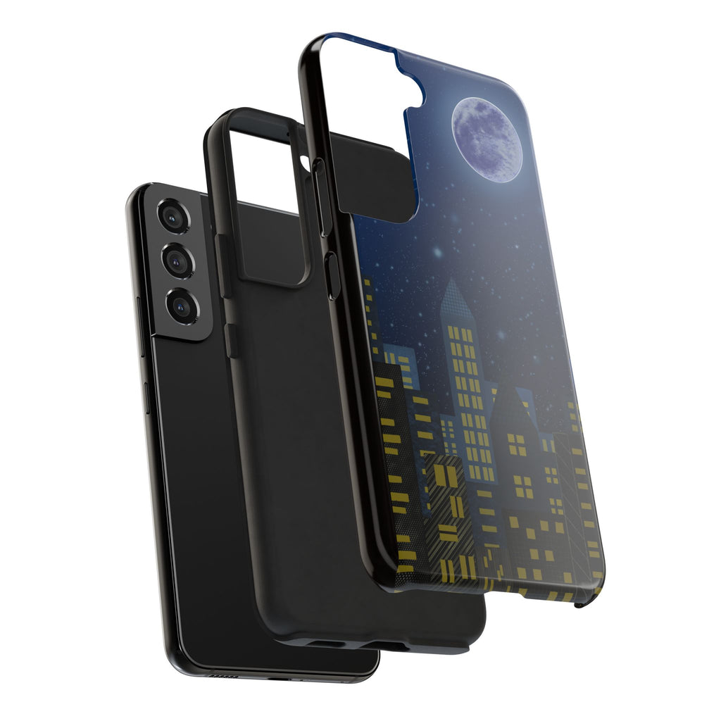 Moonlit City Phone Case — Starry Blue Night Skyline