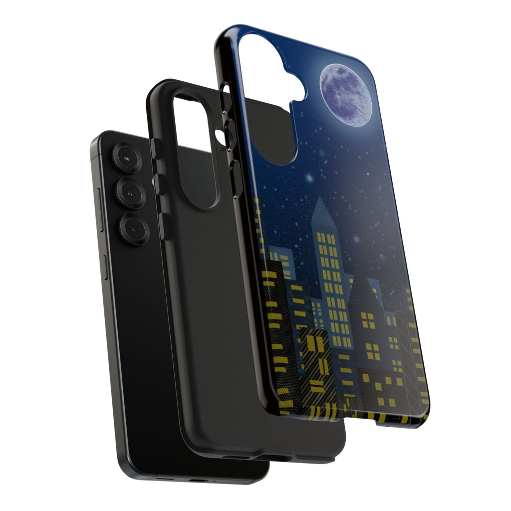 Moonlit City Phone Case — Starry Blue Night Skyline