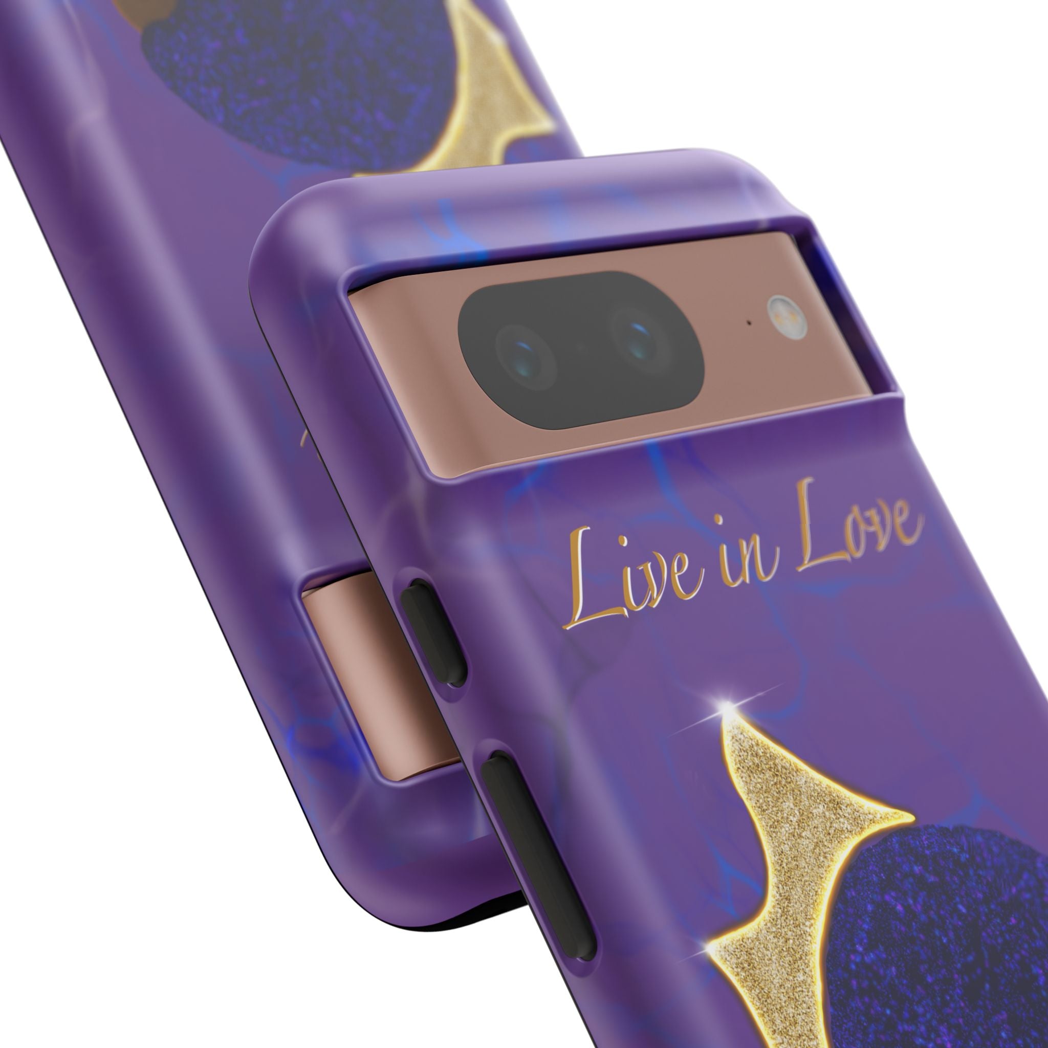 Live In Love Crowned Galaxy Afro Sticker — Black Queen with Gold Crown