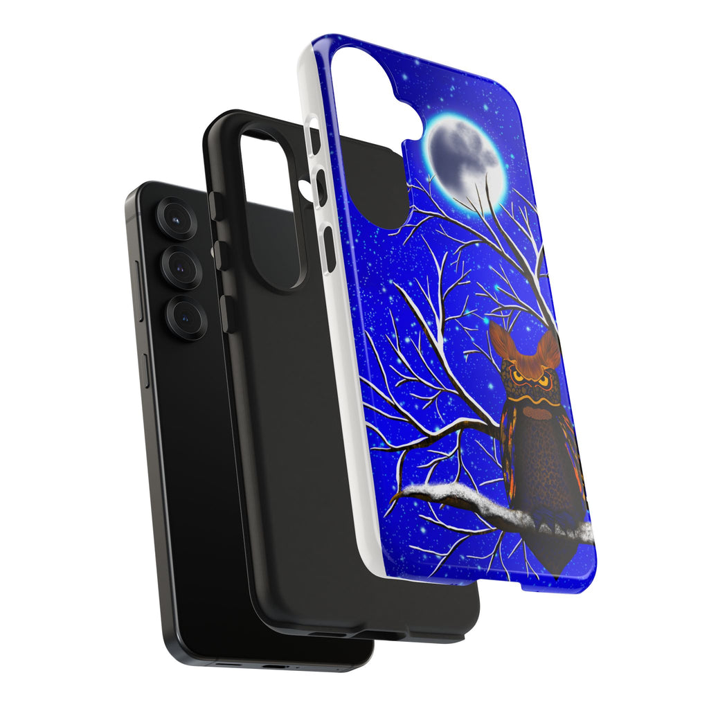 Moonlit Owl Tough Phone Case — Night Sky Owl Design