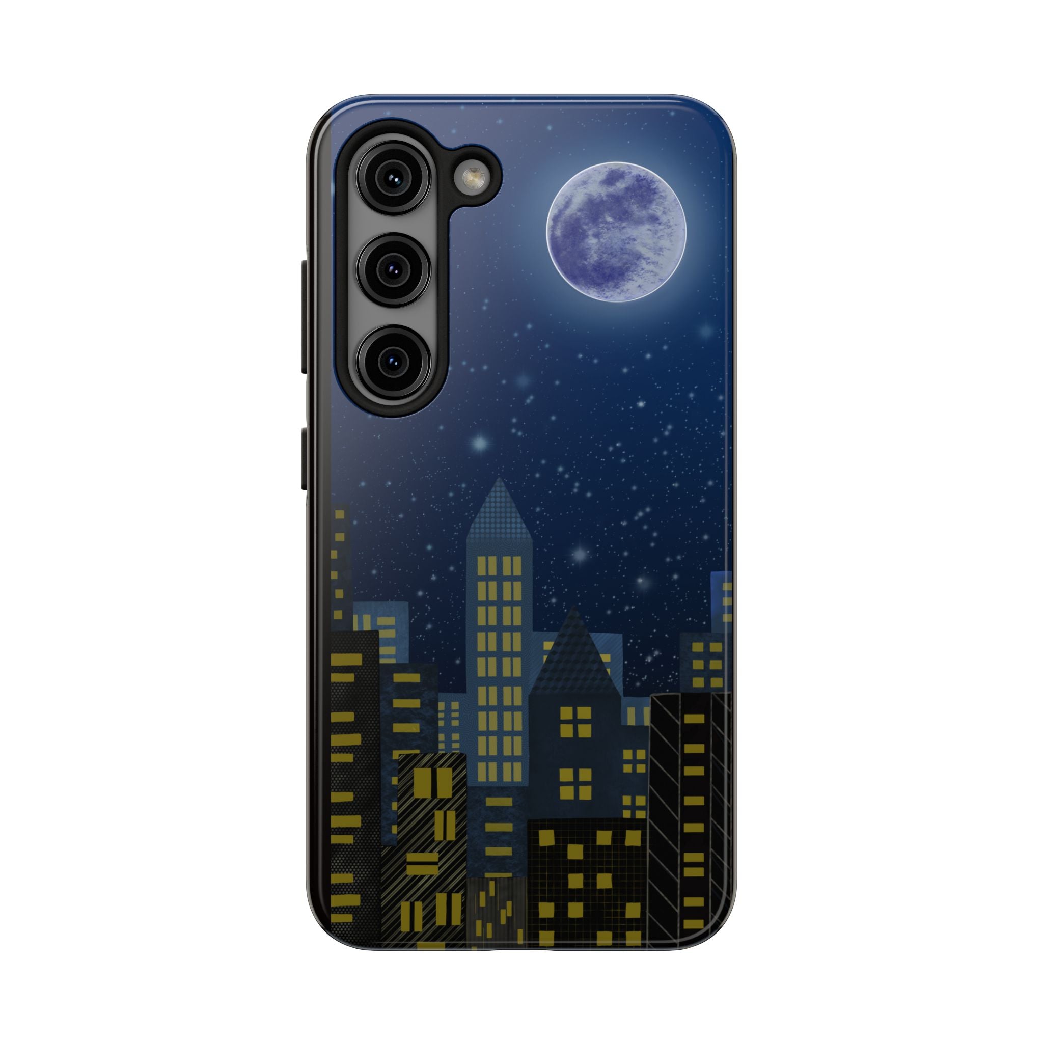 Moonlit City Phone Case — Starry Blue Night Skyline
