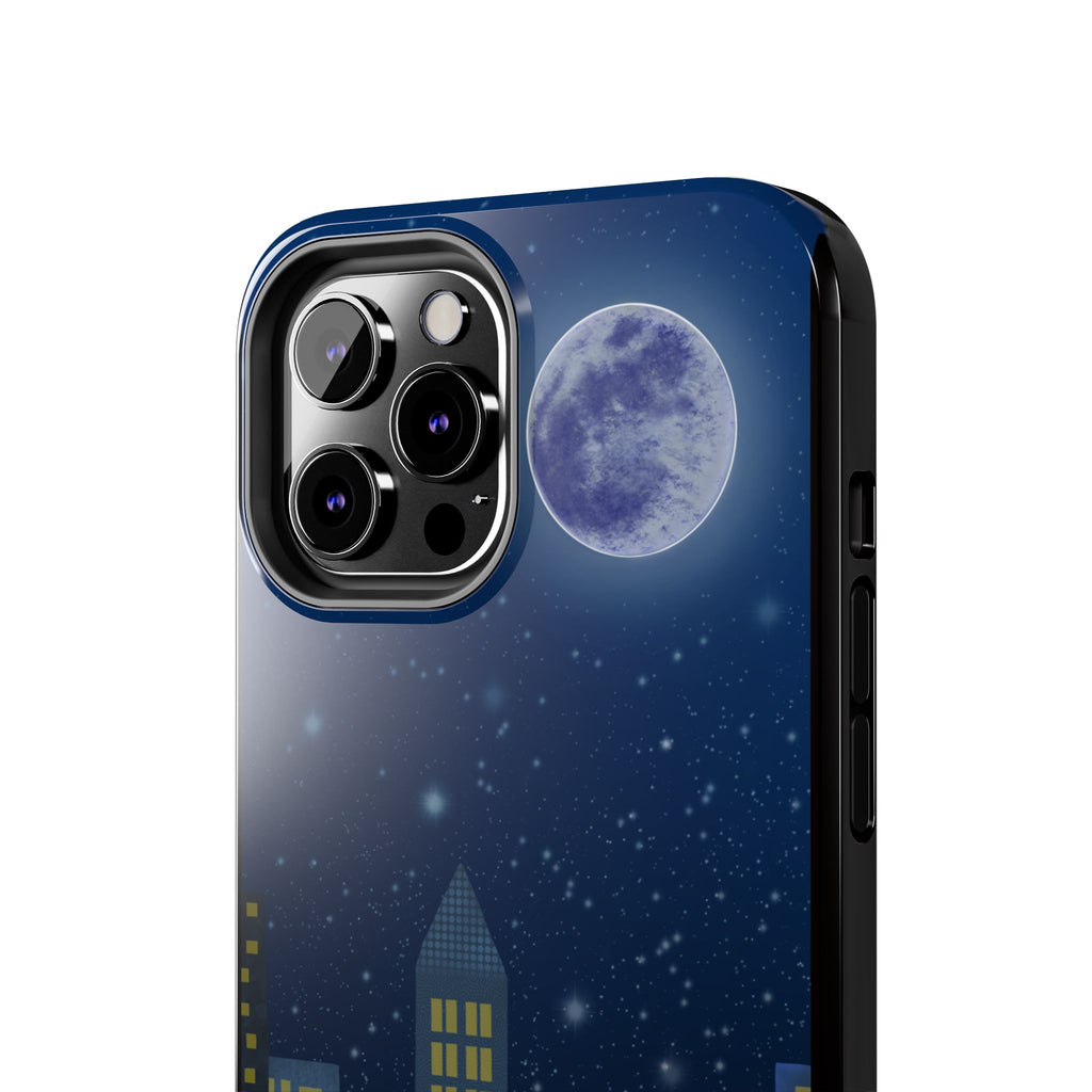 Moonlit City Phone Case — Starry Blue Night Skyline