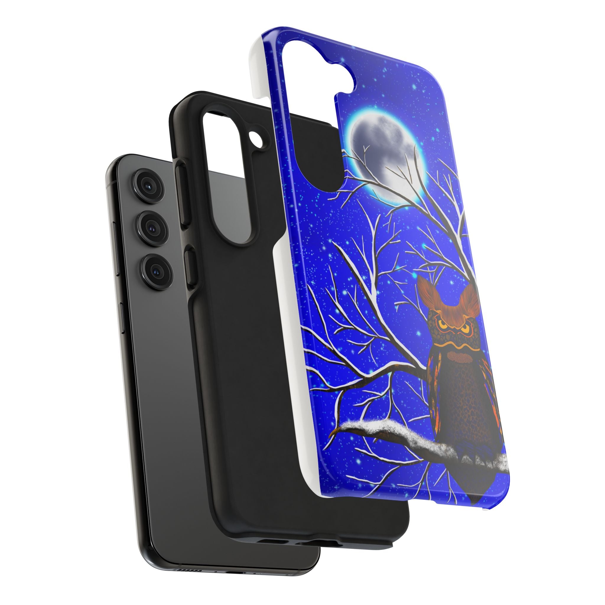 Moonlit Owl Tough Phone Case — Night Sky Owl Design