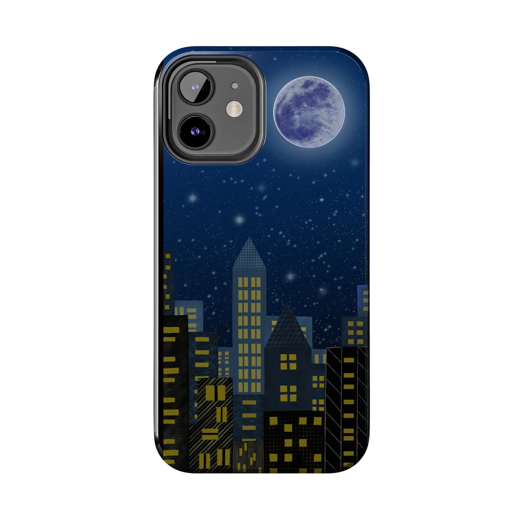 Moonlit City Phone Case — Starry Blue Night Skyline