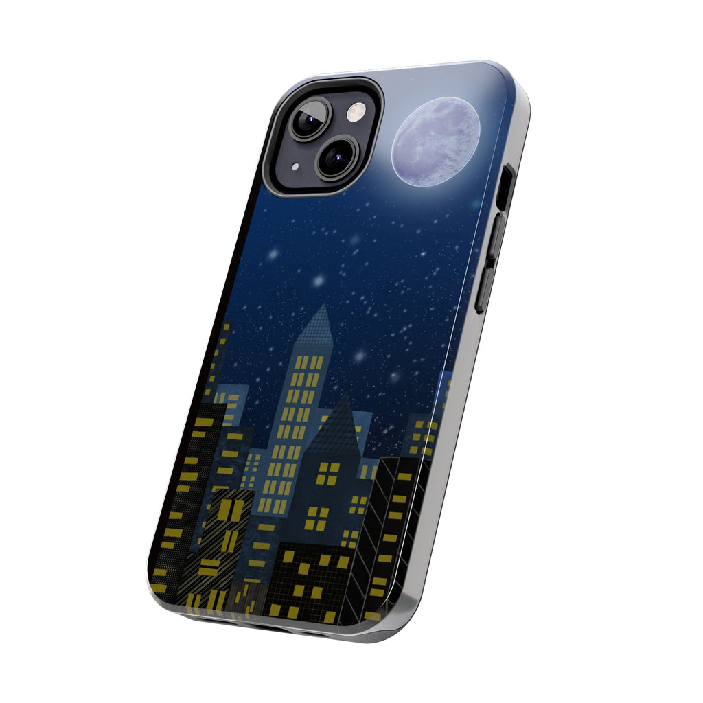 Moonlit City Phone Case — Starry Blue Night Skyline