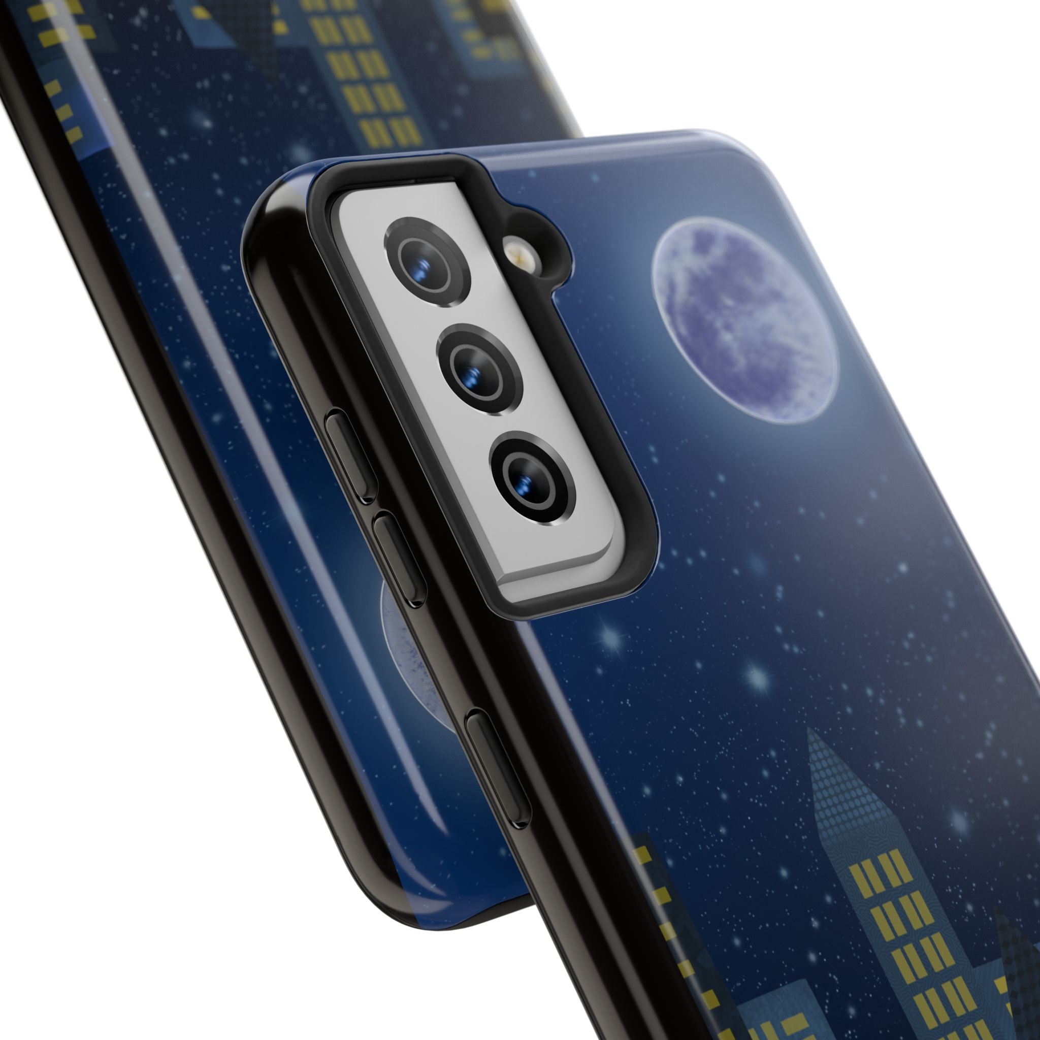 Moonlit City Phone Case — Starry Blue Night Skyline