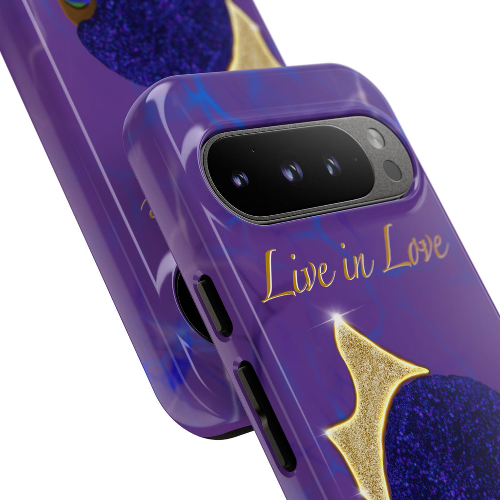 Live In Love Crowned Galaxy Afro Sticker — Black Queen with Gold Crown