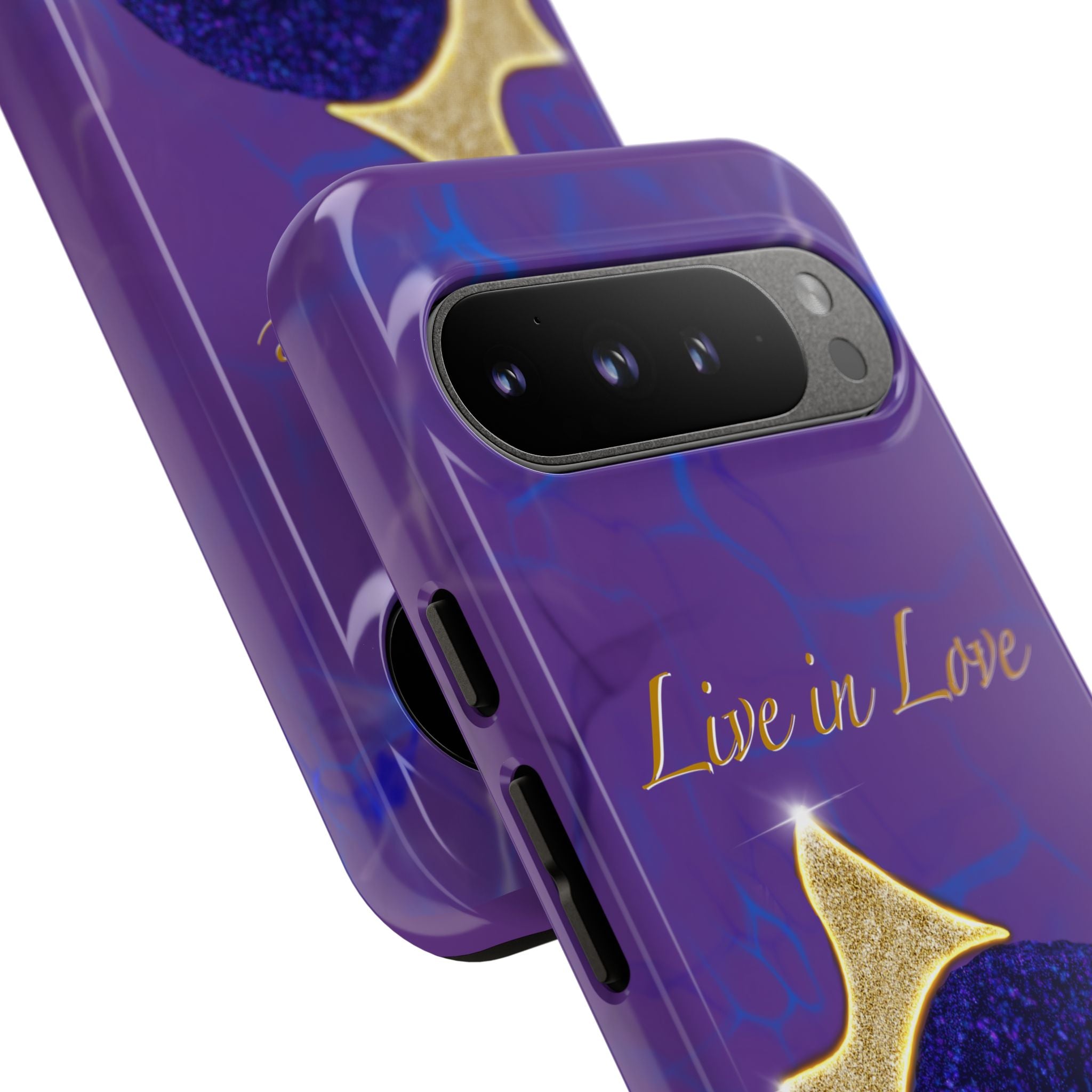Live In Love Crowned Galaxy Afro Sticker — Black Queen with Gold Crown