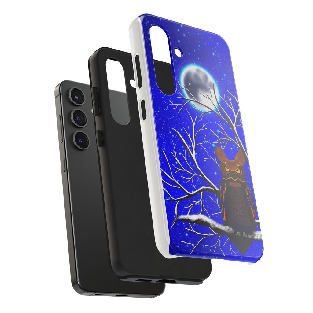 Moonlit Owl Tough Phone Case — Night Sky Owl Design