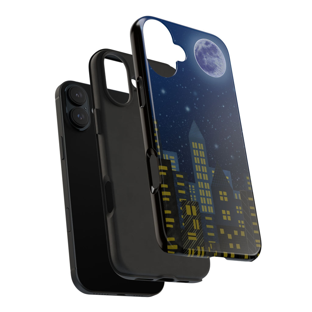 Moonlit City Phone Case — Starry Blue Night Skyline