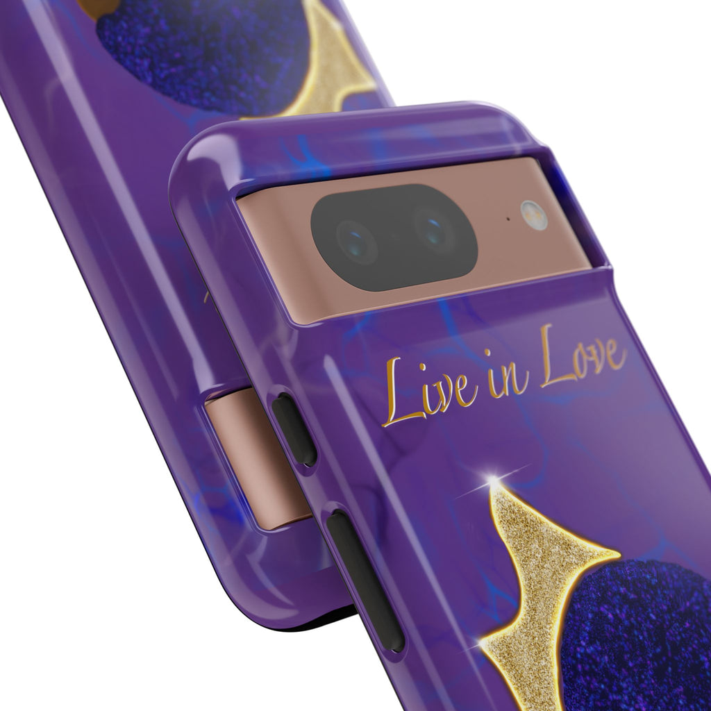 Live In Love Crowned Galaxy Afro Sticker — Black Queen with Gold Crown