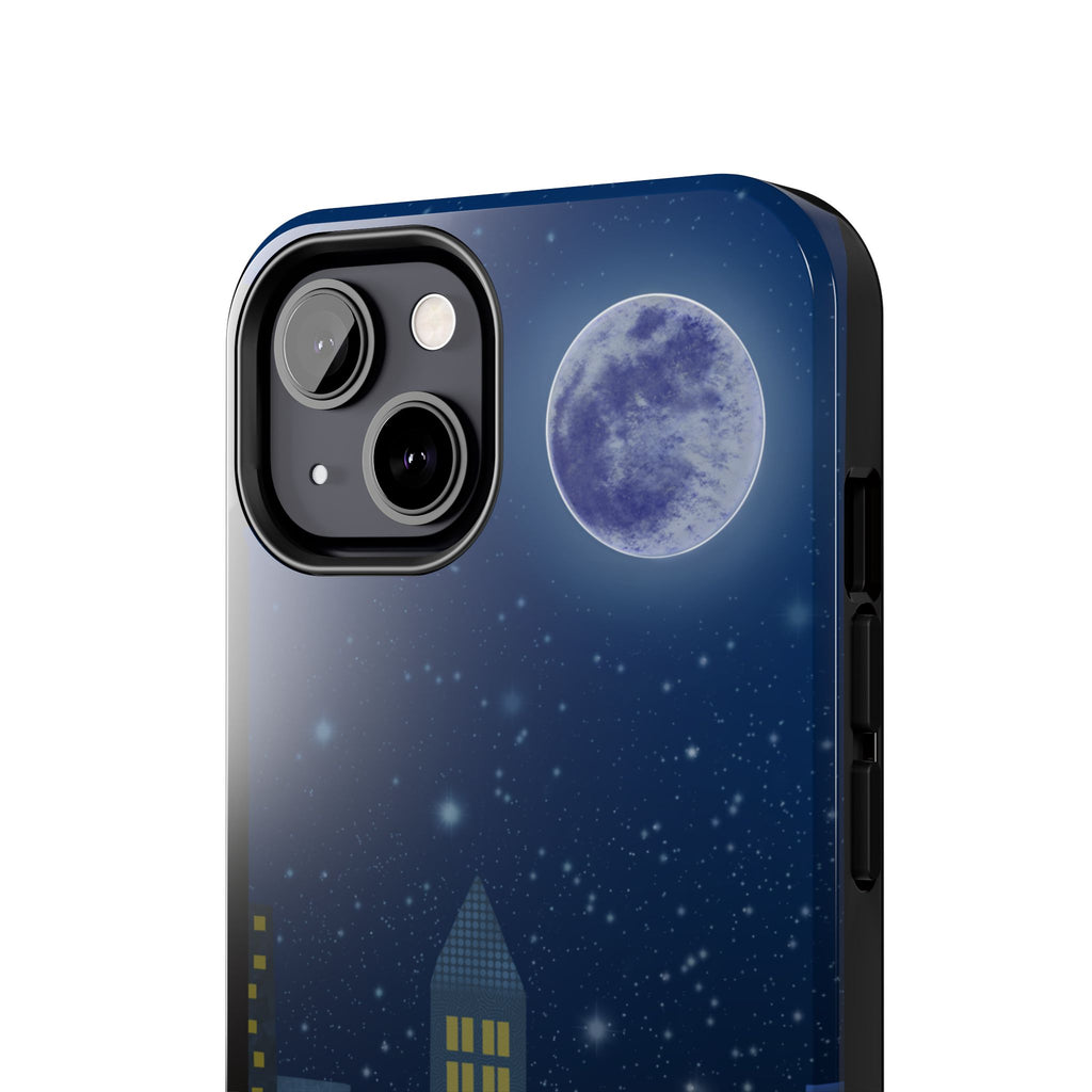 Moonlit City Phone Case — Starry Blue Night Skyline