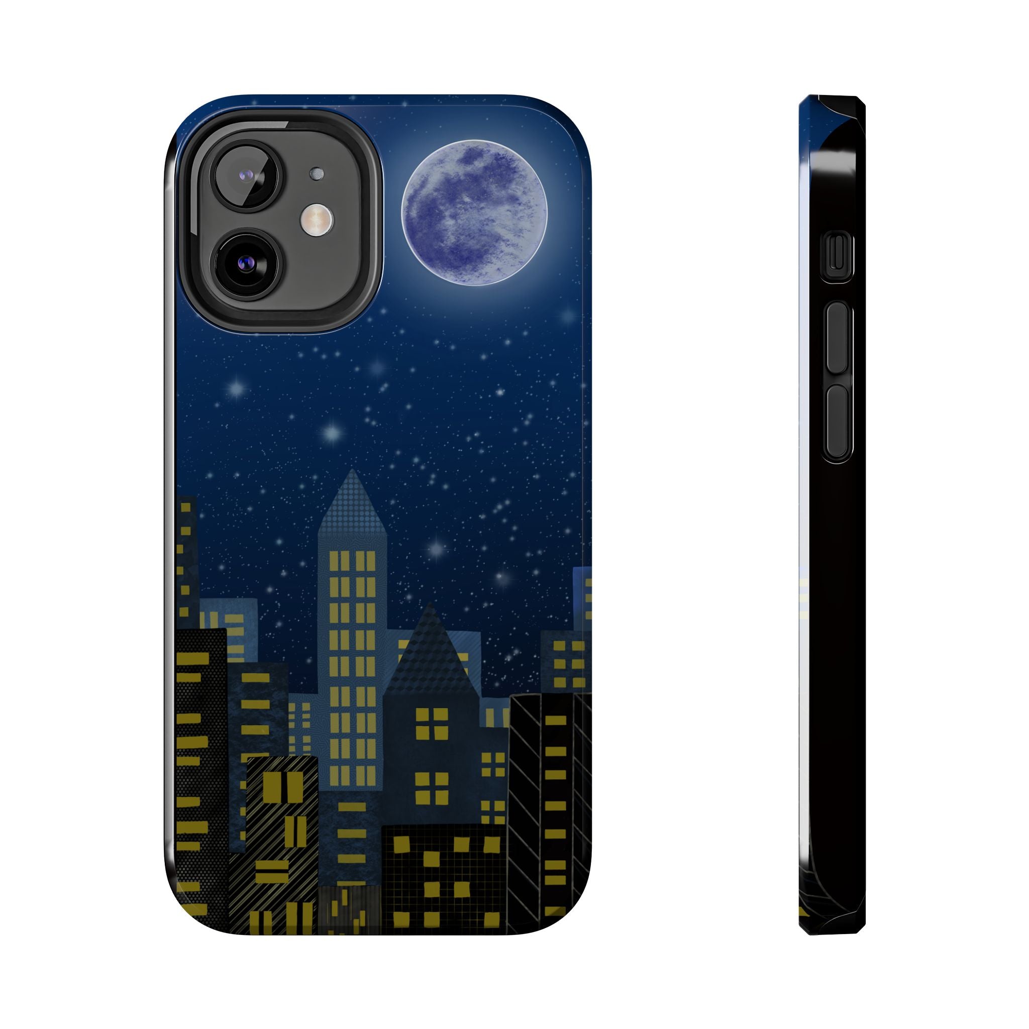 Moonlit City Phone Case — Starry Blue Night Skyline