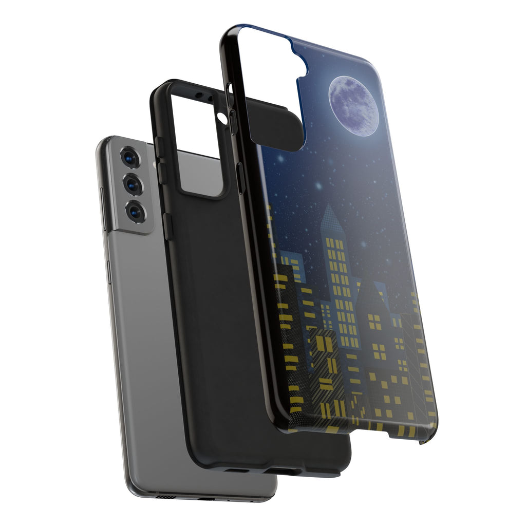 Moonlit City Phone Case — Starry Blue Night Skyline