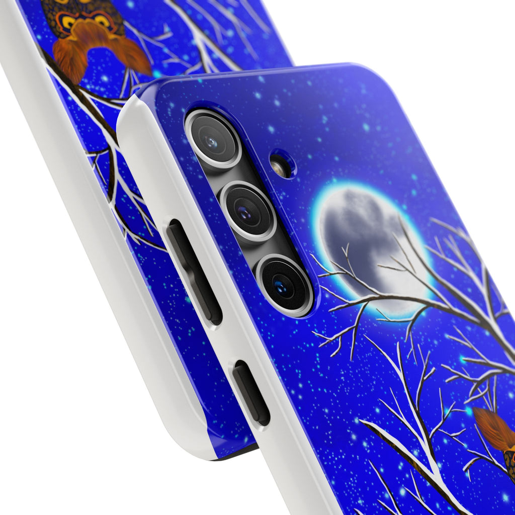 Moonlit Owl Tough Phone Case — Night Sky Owl Design