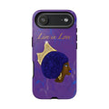 Live In Love Crowned Galaxy Afro Sticker — Black Queen with Gold Crown