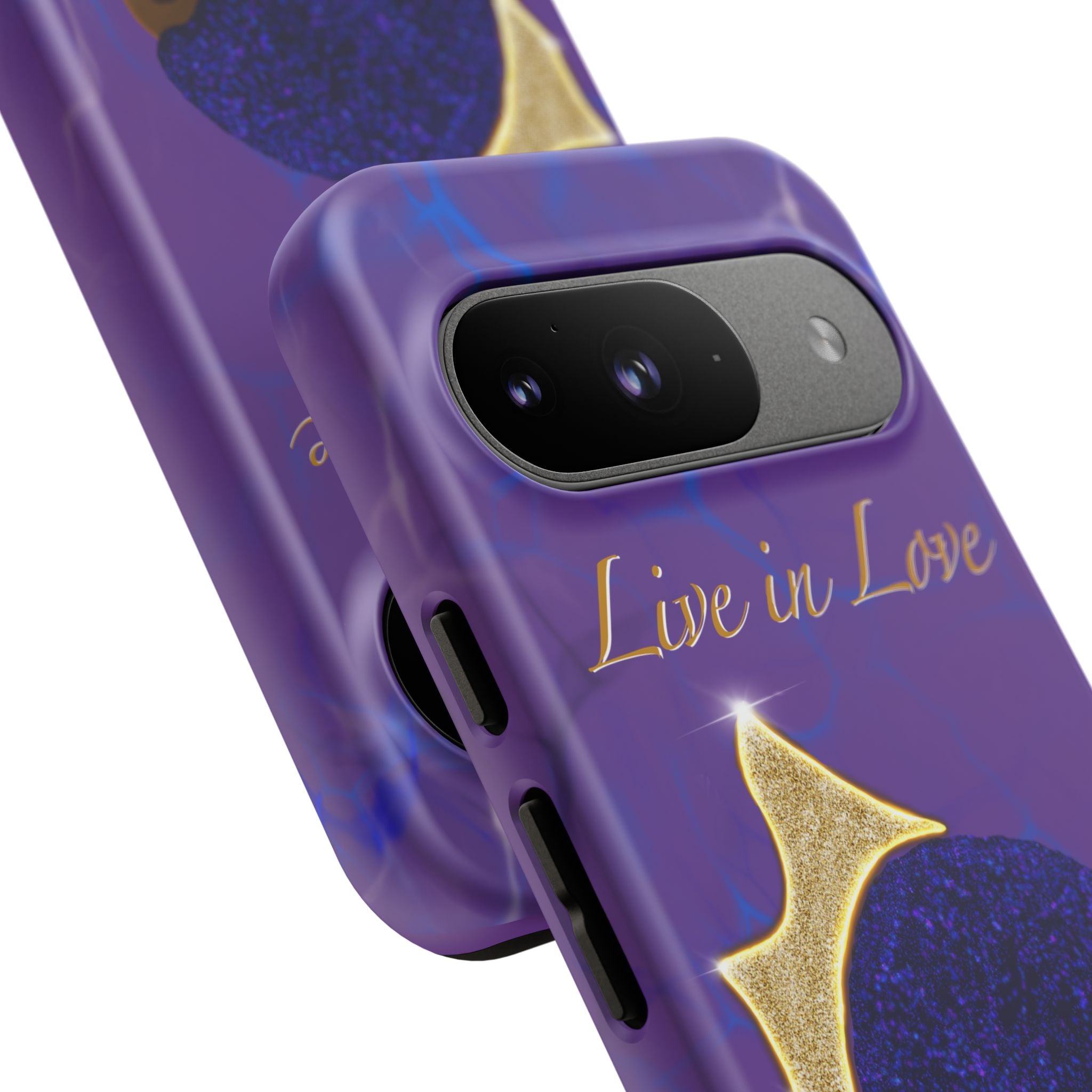 Live In Love Crowned Galaxy Afro Sticker — Black Queen with Gold Crown