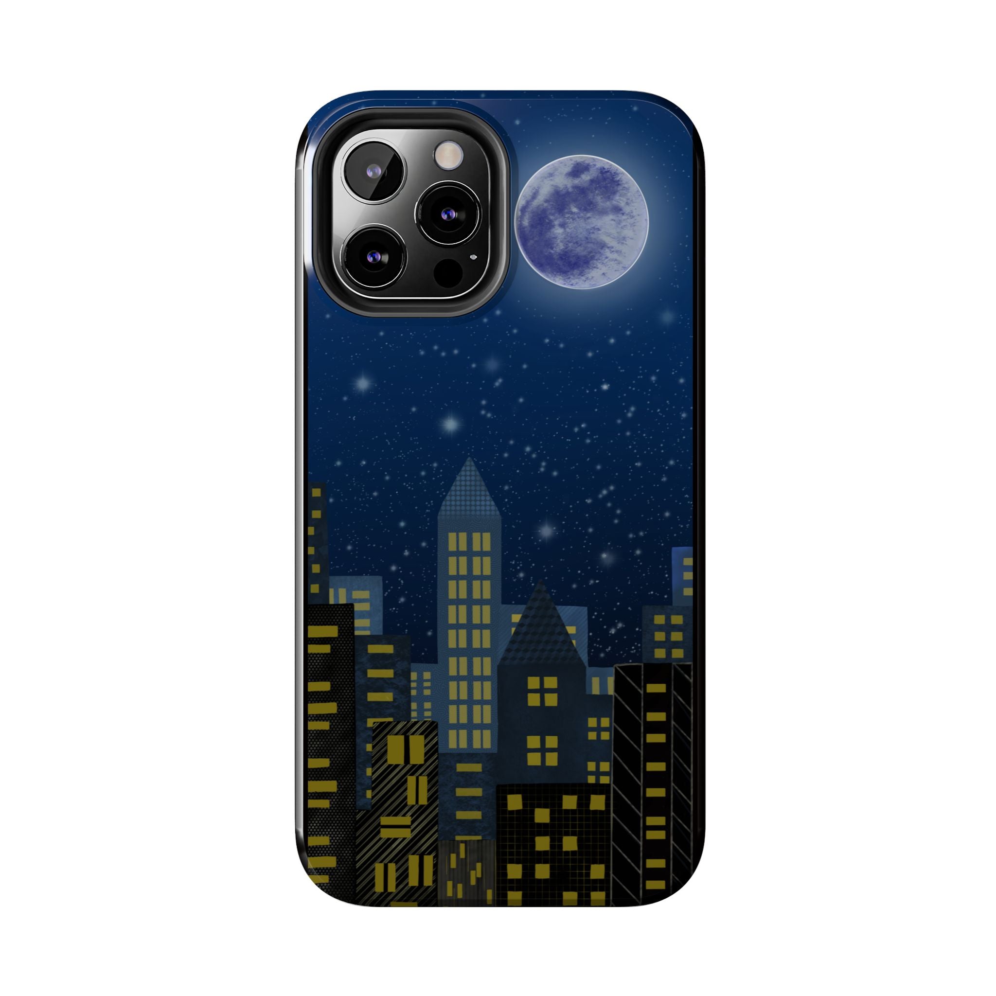 Moonlit City Phone Case — Starry Blue Night Skyline