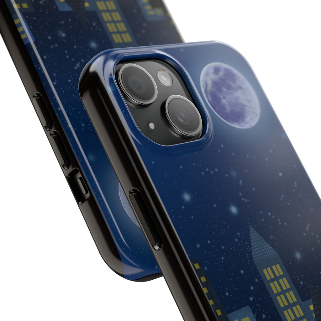 Moonlit City Phone Case — Starry Blue Night Skyline