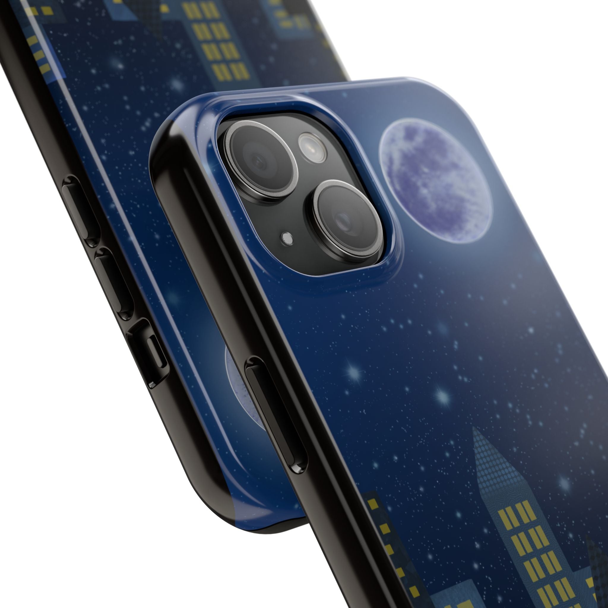 Moonlit City Phone Case — Starry Blue Night Skyline