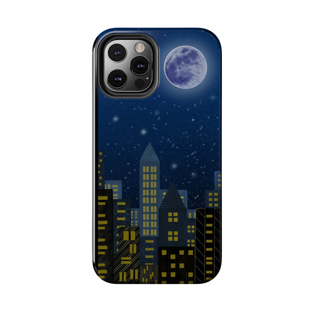 Moonlit City Phone Case — Starry Blue Night Skyline