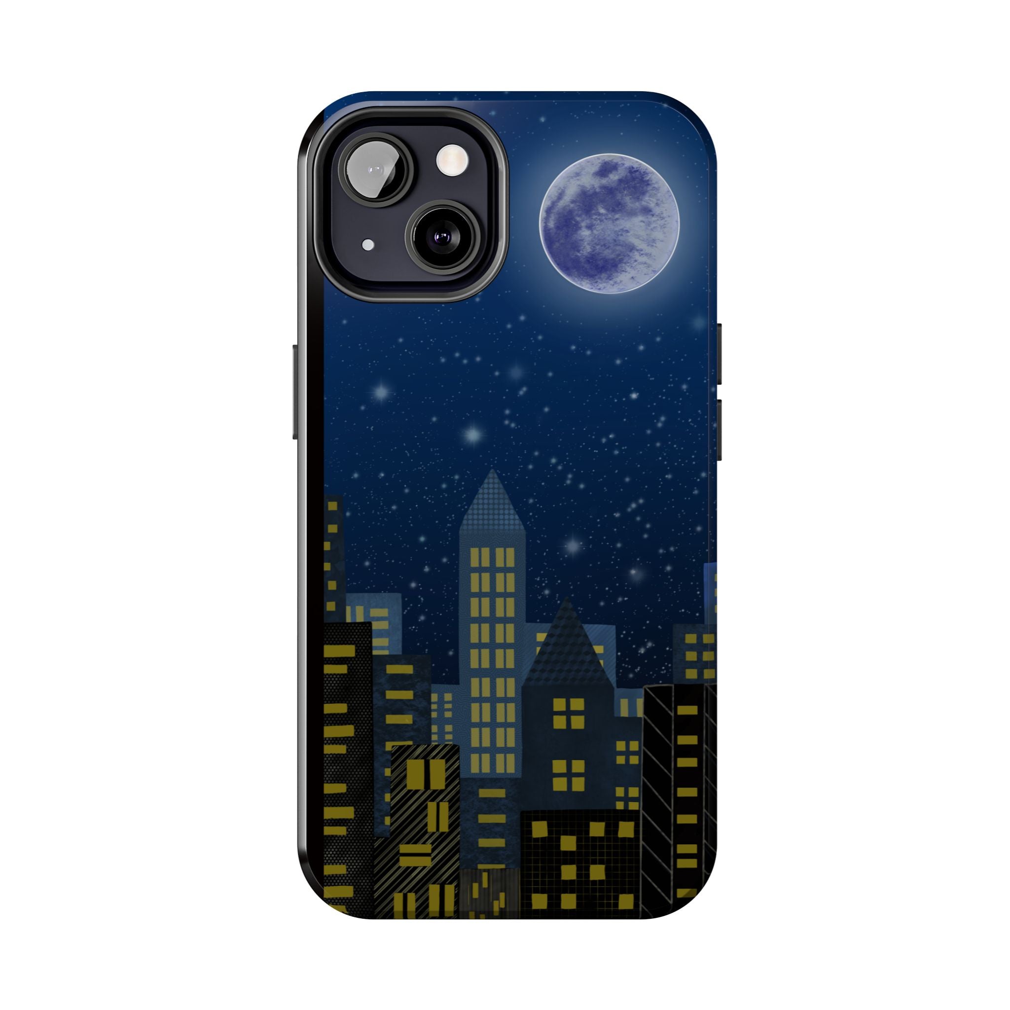 Moonlit City Phone Case — Starry Blue Night Skyline