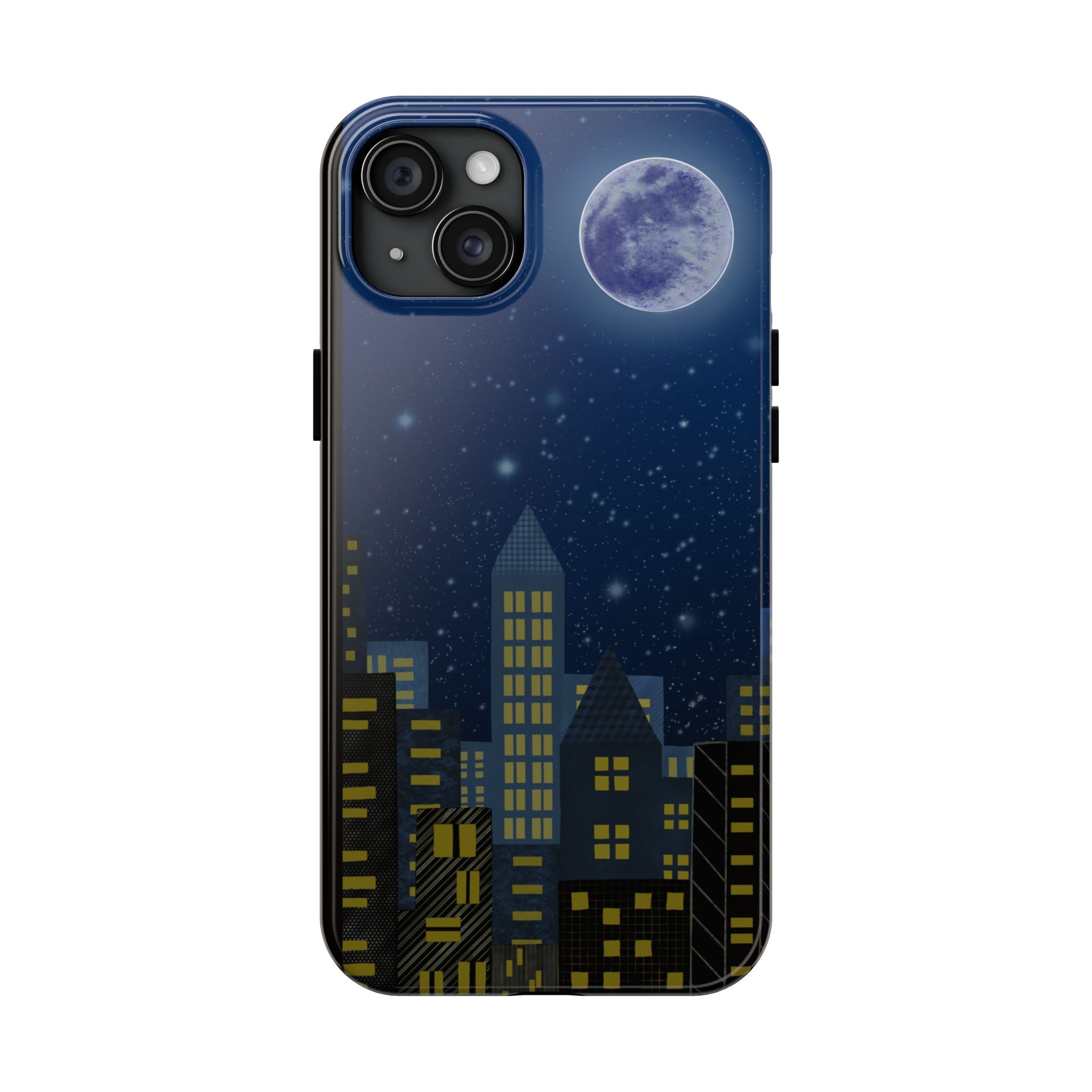 Moonlit City Phone Case — Starry Blue Night Skyline