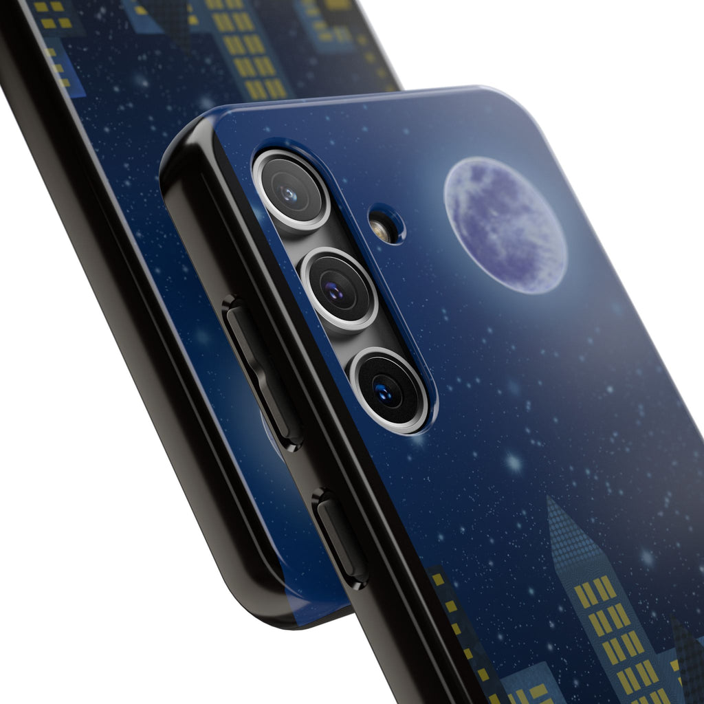 Moonlit City Phone Case — Starry Blue Night Skyline